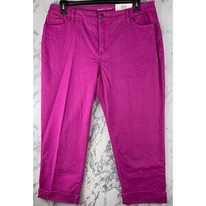 Style & Co. Size 18 Curvy Capri Pants Mid Rise Fuchsia Tulip Slimming Pocket